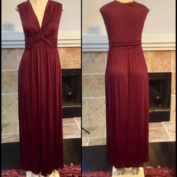 Mai Tai Dresses & Skirts - Maitai Maroon Wine Maxi Dress Twisted Front 1x